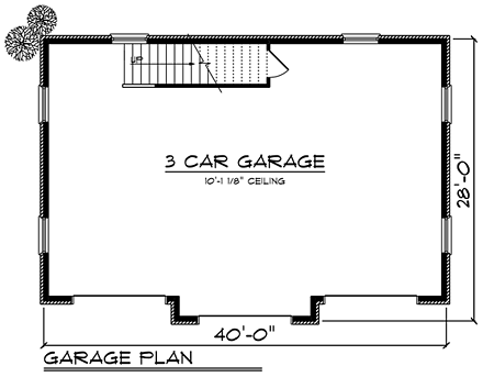 3 Car Garage Plan 75252 First Level Plan