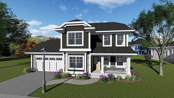 Country, Traditional House Plan 75253 with 3 Beds, 3 Baths, 2 Car Garage Elevation