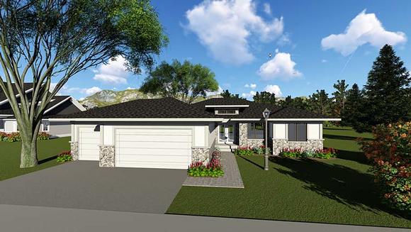 Contemporary, Ranch, Southwest House Plan 75258 with 2 Beds, 2 Baths, 3 Car Garage Elevation