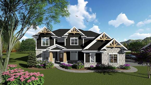 Bungalow, Cottage, Country, Craftsman, Southern, Traditional House Plan 75273 with 4 Beds, 4 Baths, 3 Car Garage Elevation