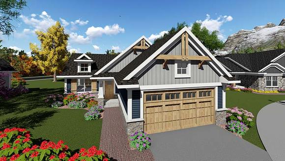 Cottage, Country, Craftsman House Plan 75278 with 2 Beds, 1 Baths, 2 Car Garage Elevation