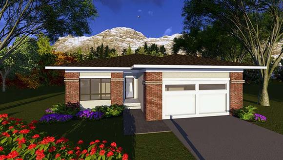 Contemporary, Ranch, Southwest House Plan 75282 with 2 Beds, 2 Baths, 2 Car Garage Elevation