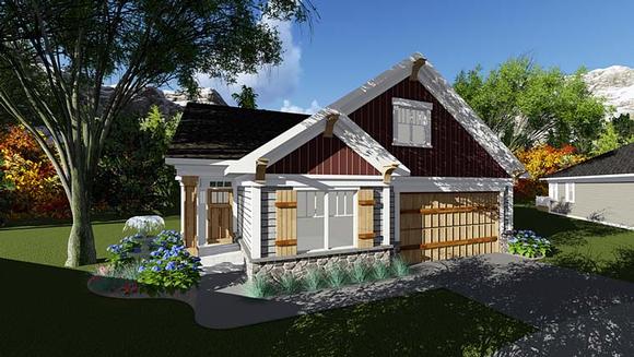 Cottage, Country, Craftsman House Plan 75283 with 2 Beds, 2 Baths, 2 Car Garage Elevation