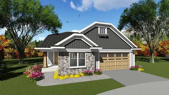 Cottage, Country House Plan 75284 with 2 Beds, 2 Baths, 2 Car Garage Elevation