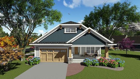 Cottage, Country, Craftsman House Plan 75285 with 2 Beds, 2 Baths, 2 Car Garage Elevation