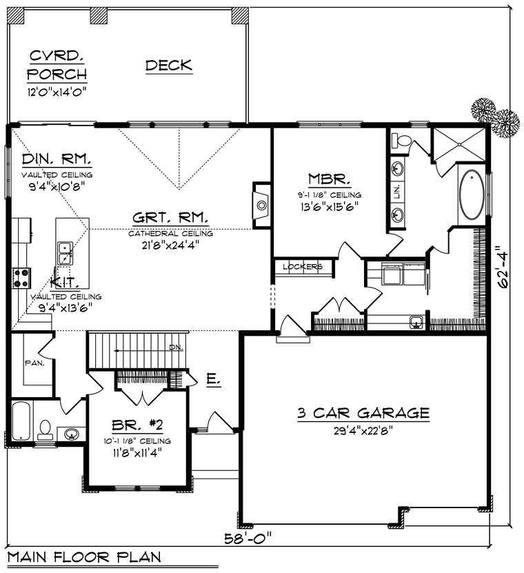 Contemporary, Prairie, Southwest House Plan 75291 with 2 Beds, 2 Baths, 3 Car Garage Level One