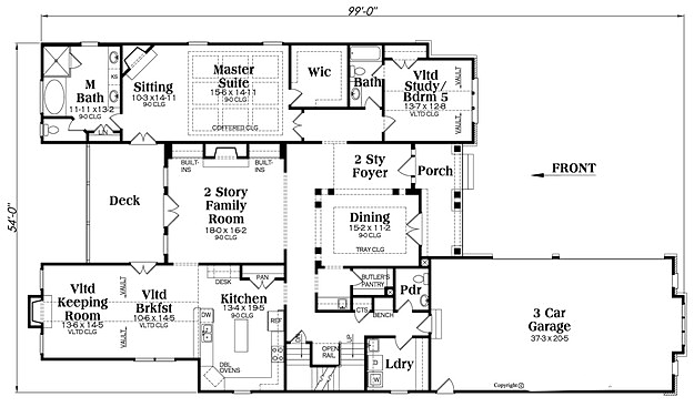 Craftsman, Traditional House Plan 75308 with 5 Beds, 6 Baths, 3 Car Garage Level One