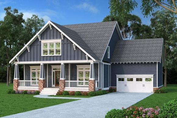 Bungalow, Country, Craftsman, Southern House Plan 75313 with 4 Beds, 3 Baths, 2 Car Garage Elevation