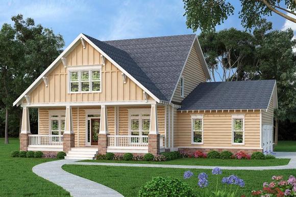 Bungalow, Country, Craftsman House Plan 75315 with 4 Beds, 3 Baths, 3 Car Garage Elevation
