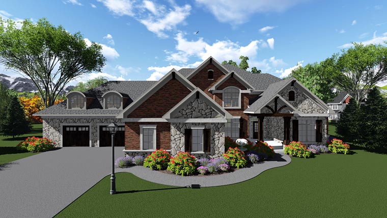 Traditional Plan with 4540 Sq. Ft., 4 Bedrooms, 4 Bathrooms, 3 Car Garage Picture 2