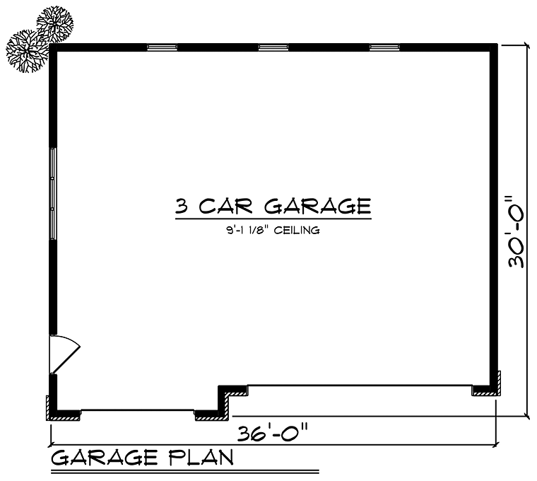 Craftsman, Traditional 3 Car Garage Plan 75421 Level One