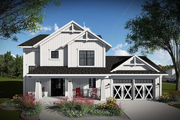 Country, Farmhouse, Southern House Plan 75425 with 3 Beds, 3 Baths, 2 Car Garage Elevation