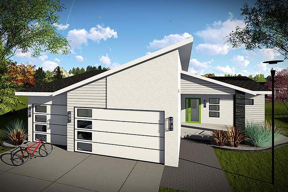 Contemporary, Modern, Ranch House Plan 75426 with 3 Beds, 2 Baths, 3 Car Garage Elevation