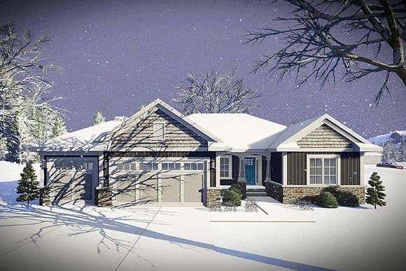 Cottage, Craftsman, Ranch, Traditional House Plan 75429 with 2 Beds, 2 Baths Elevation