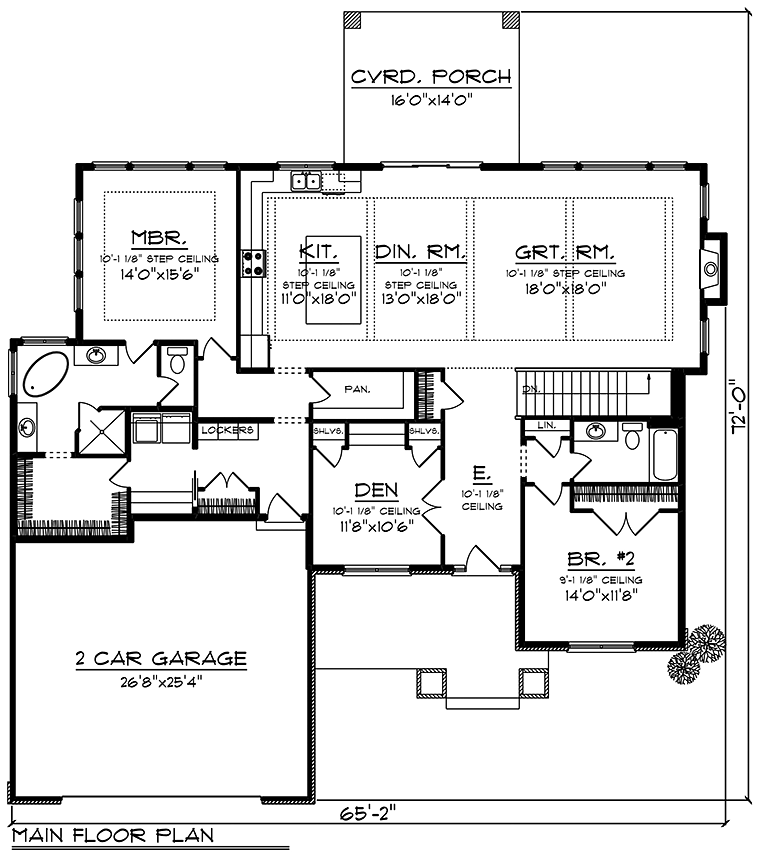 House Plan 75435 - Craftsman Style with 2224 Sq Ft, 2 Bed, 2 Bath