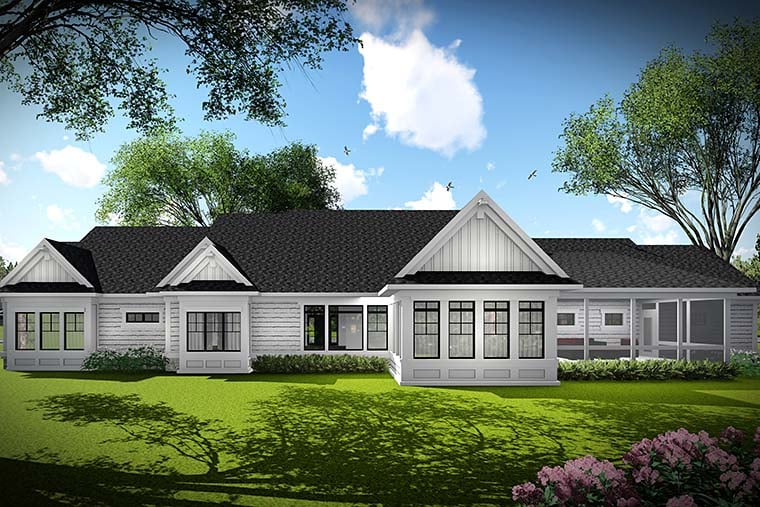 Country, Traditional Plan with 2784 Sq. Ft., 3 Bedrooms, 2 Bathrooms, 3 Car Garage Picture 3