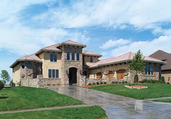 Mediterranean, Southwest, Tuscan House Plan 75469 with 4 Beds, 4 Baths, 3 Car Garage Elevation