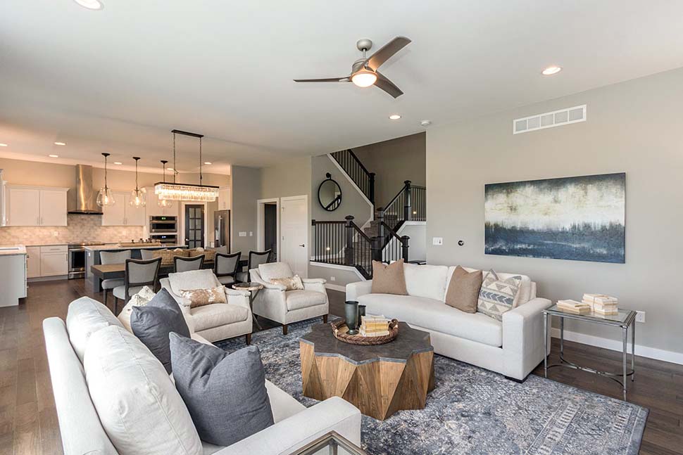 Craftsman, Ranch Plan with 4388 Sq. Ft., 6 Bedrooms, 5 Bathrooms, 3 Car Garage Picture 2