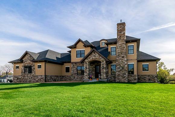 Craftsman, Mediterranean, Southwest, Tuscan House Plan 75490 with 5 Beds, 5 Baths, 3 Car Garage Elevation