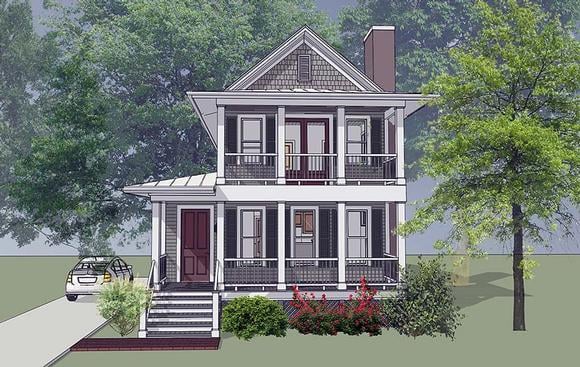 Colonial, Southern House Plan 75500 with 3 Beds, 3 Baths Elevation