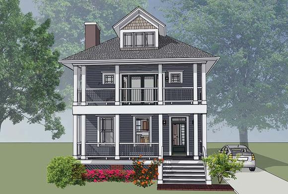 Colonial, Southern House Plan 75501 with 3 Beds, 3 Baths Elevation