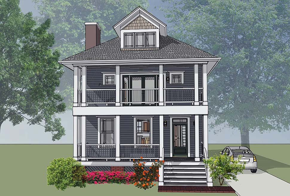 Colonial, Southern House Plan 75501 with 3 Beds, 3 Baths Elevation