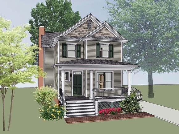 Colonial, Southern House Plan 75502 with 4 Beds, 3 Baths Elevation