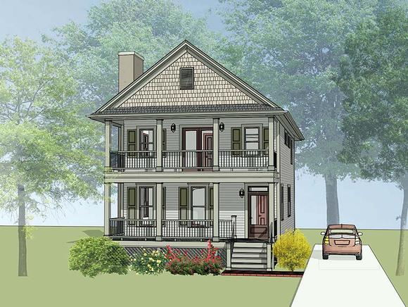 Colonial, Southern House Plan 75504 with 3 Beds, 3 Baths Elevation