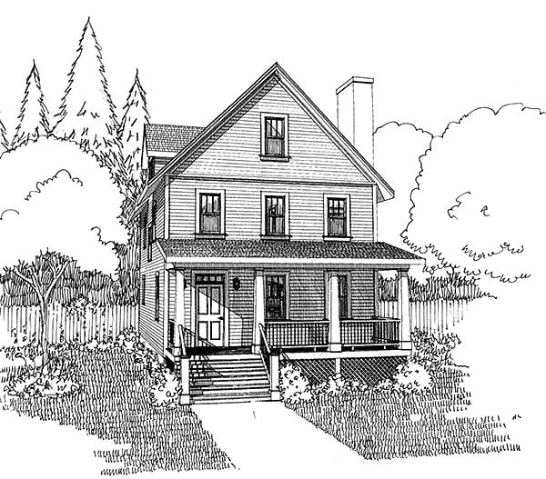 Colonial, Cottage, Southern Plan with 1667 Sq. Ft., 3 Bedrooms, 3 Bathrooms Picture 3