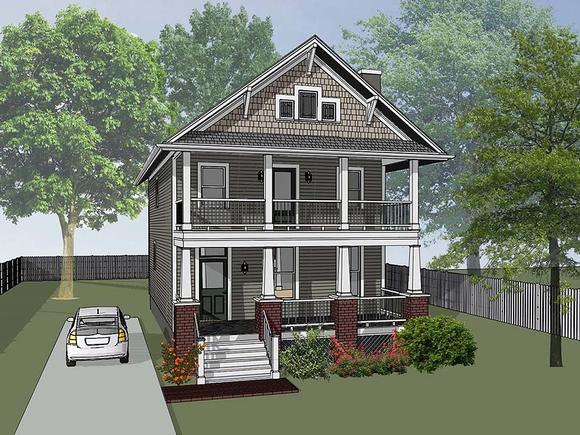 Bungalow, Colonial, Craftsman House Plan 75509 with 3 Beds, 3 Baths Elevation