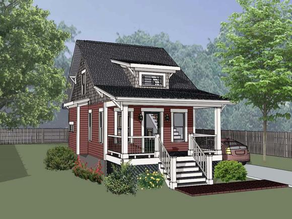 Cottage, Country House Plan 75510 with 1 Beds, 1 Baths Elevation