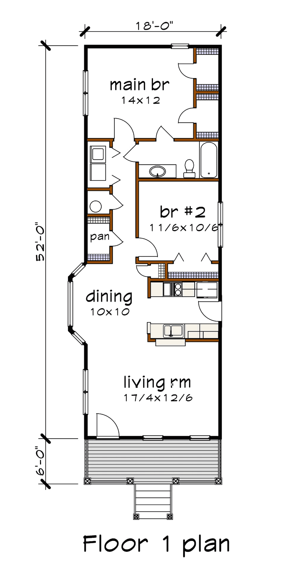 House Plan 75514 Cottage Style With 955 Sq Ft 2 Bed 1 Bath