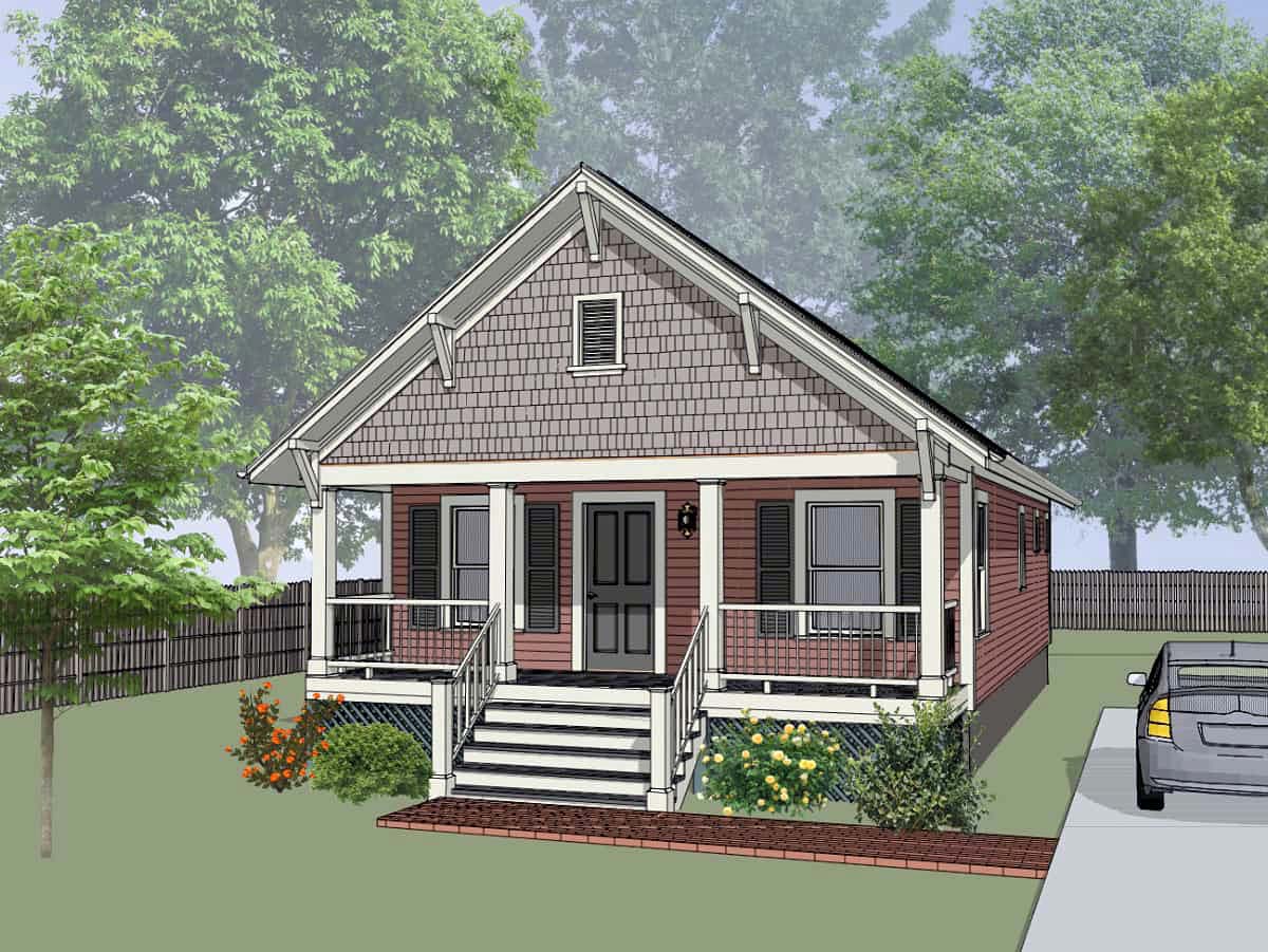 Bungalow House Plan 75516 with 2 Beds, 1 Baths Elevation