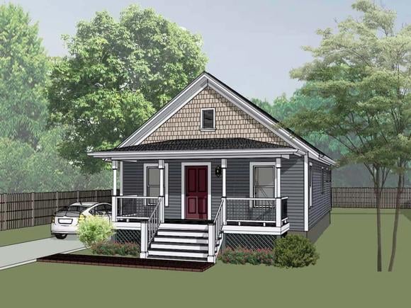 Bungalow House Plan 75517 with 2 Beds, 1 Baths Elevation