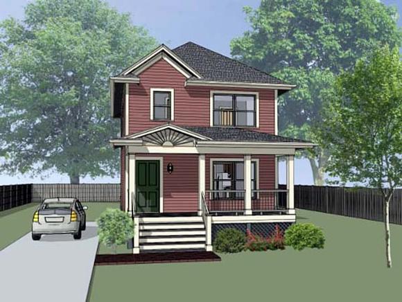 Colonial, Country, Southern House Plan 75519 with 3 Beds, 2 Baths Elevation