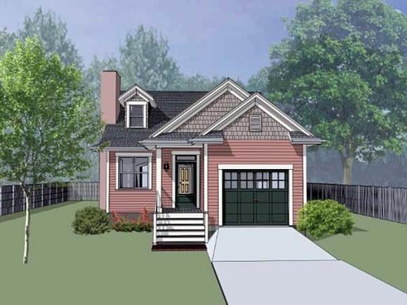 Bungalow, Cottage House Plan 75521 with 2 Beds, 2 Baths, 1 Car Garage Elevation