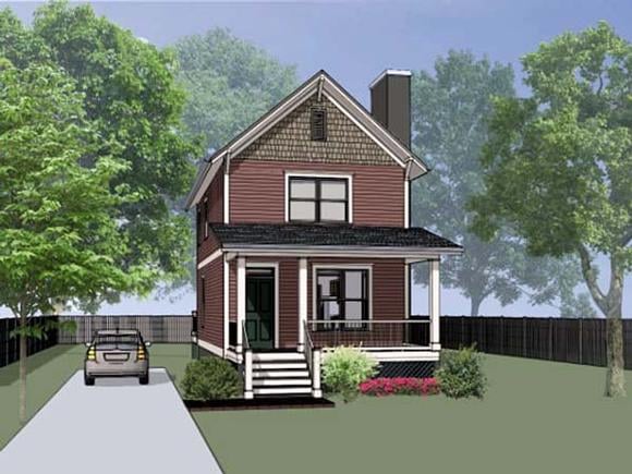 Colonial, Southern House Plan 75523 with 2 Beds, 3 Baths Elevation