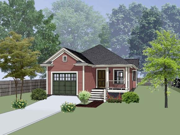 Bungalow, Cottage House Plan 75528 with 3 Beds, 2 Baths, 1 Car Garage Elevation