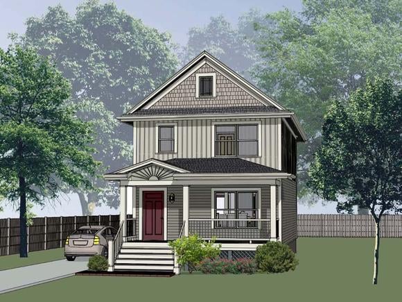 Colonial, Country House Plan 75531 with 3 Beds, 3 Baths Elevation