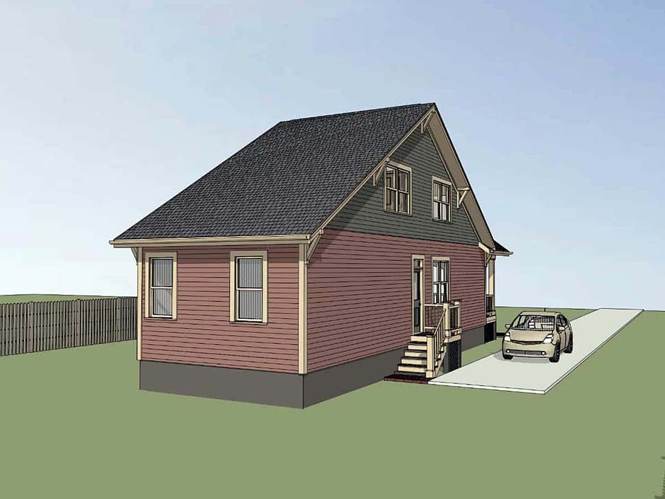 Cottage, Country House Plan 75533 with 3 Beds, 2 Baths Rear Elevation