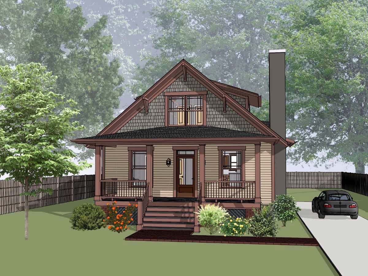 Bungalow House Plan 75545 with 3 Beds, 3 Baths Elevation