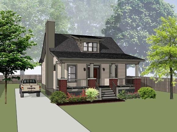 Bungalow, Cottage House Plan 75551 with 3 Beds, 3 Baths Elevation
