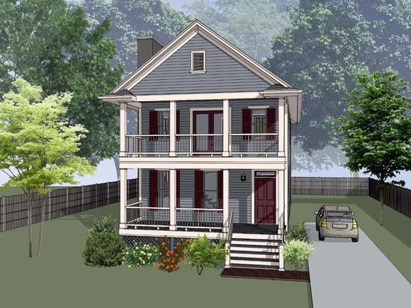 Colonial, Southern House Plan 75552 with 3 Beds, 3 Baths Elevation