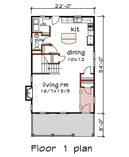 Colonial, Country House Plan 75553 with 3 Beds, 3 Baths First Level Plan