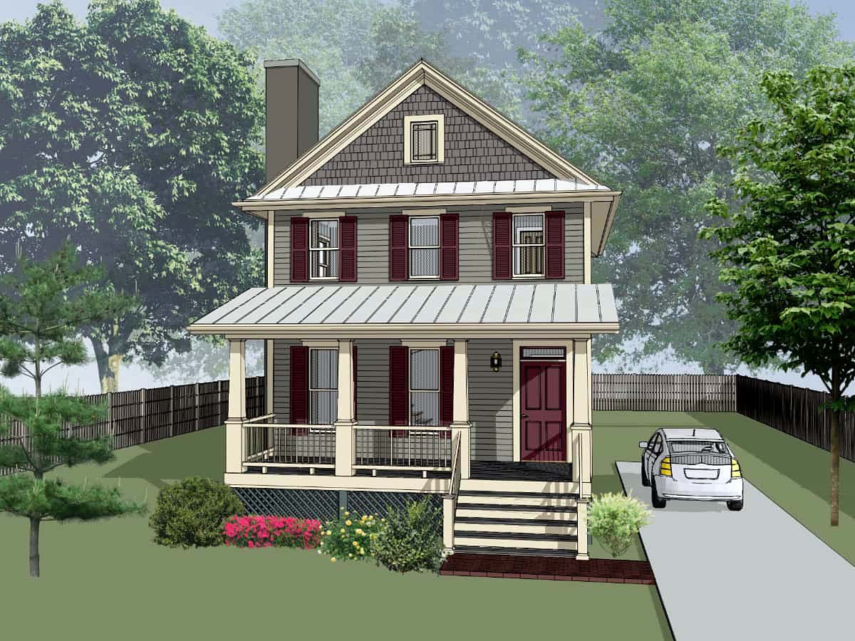 Colonial, Country House Plan 75553 with 3 Beds, 3 Baths Elevation
