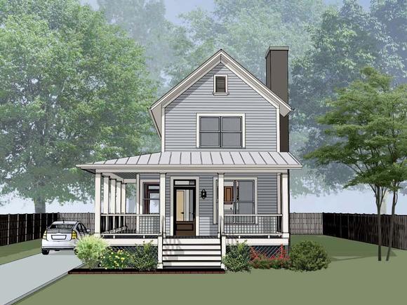 Colonial, Country, Southern House Plan 75555 with 3 Beds, 2 Baths Elevation