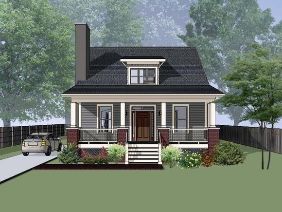 Bungalow, Cottage House Plan 75556 with 4 Beds, 2 Baths Elevation