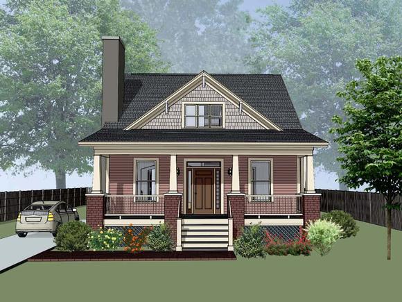 Bungalow, Cottage, Craftsman House Plan 75557 with 4 Beds, 2 Baths Elevation
