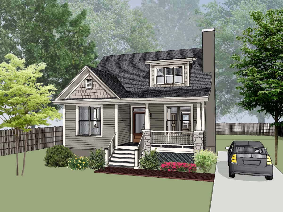 House Plan 75560 - Craftsman Style with 1488 Sq Ft, 3 Bed, 2 Bath