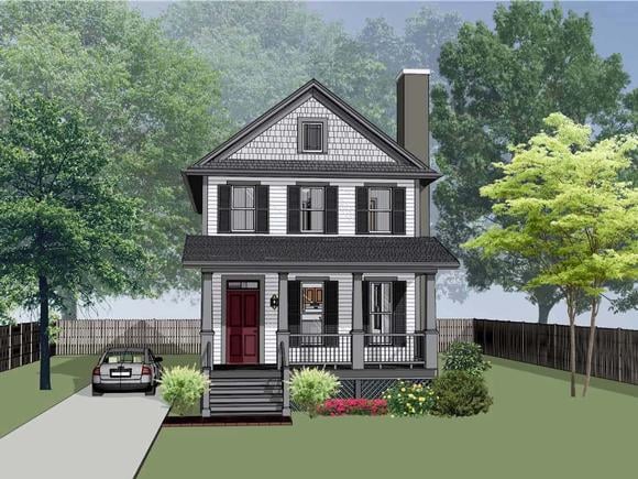 Colonial, Country, Southern House Plan 75563 with 3 Beds, 3 Baths Elevation